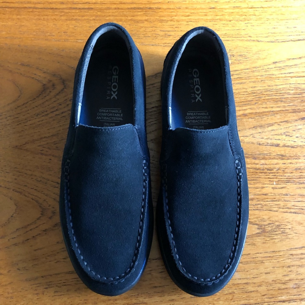 Geox Respira Leitan Man Suade Loafers in Navy